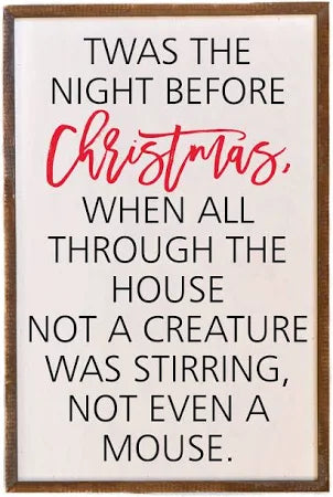 Twas the Night Large Wood Sign