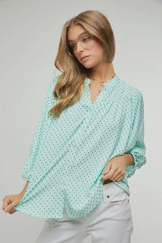 Swiss Dot Button Down Babydoll Top