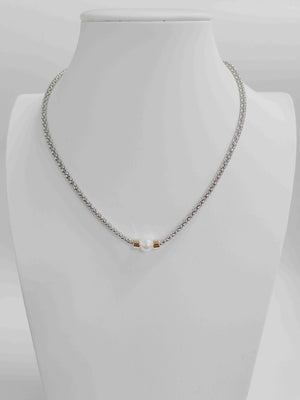 Boe Silver Pearl Necklace