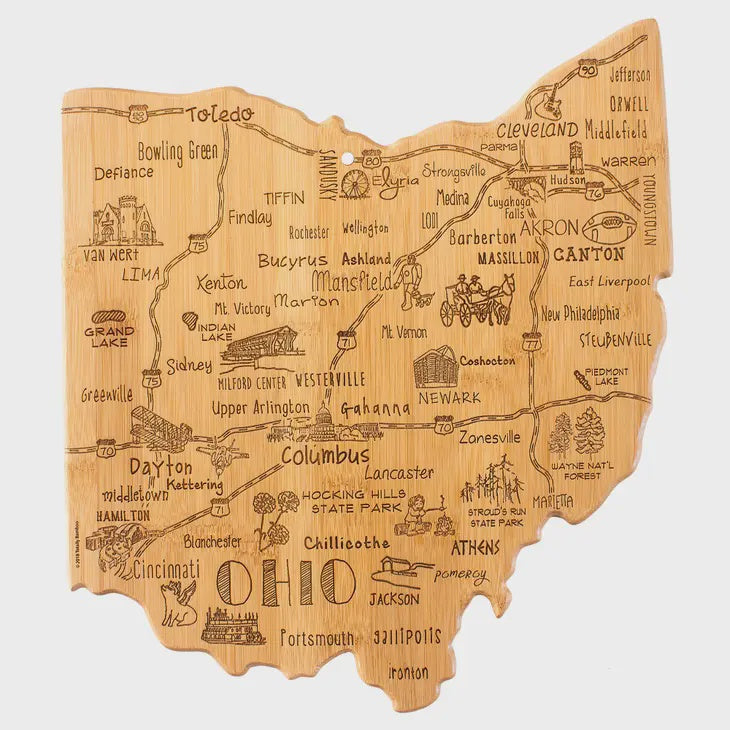 Ohio State-Shaped Serving & Cutting Board