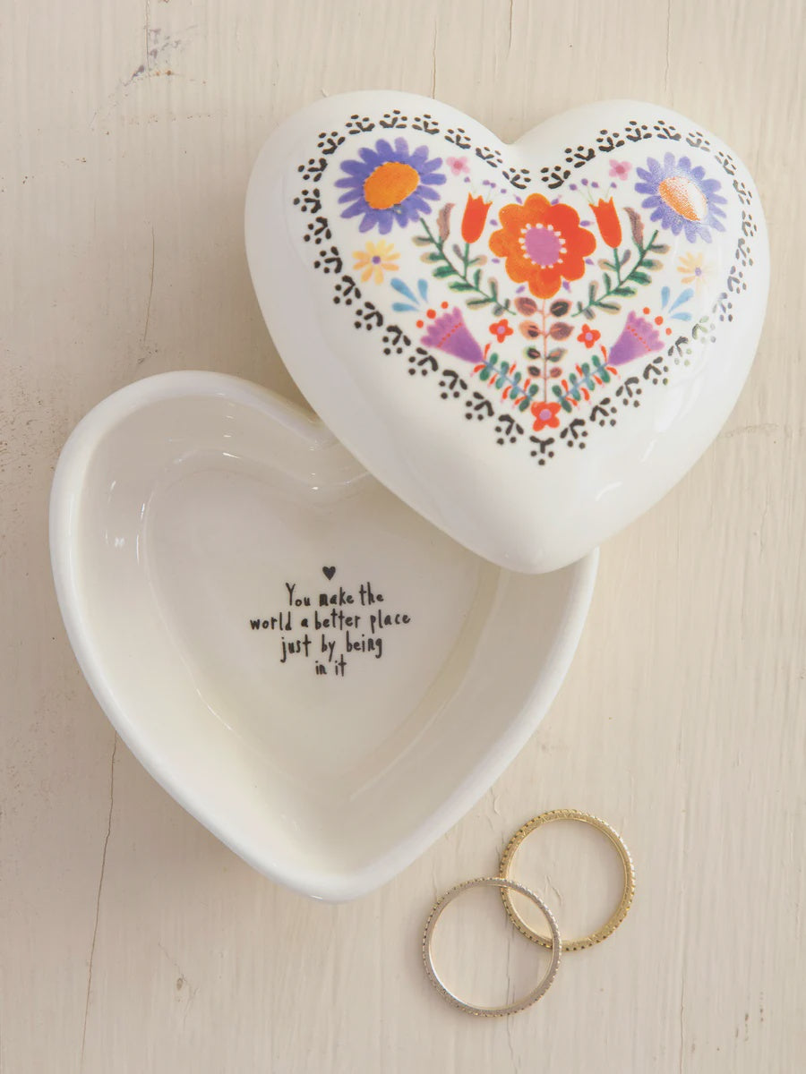 Ceramic Heart Trinket Box
