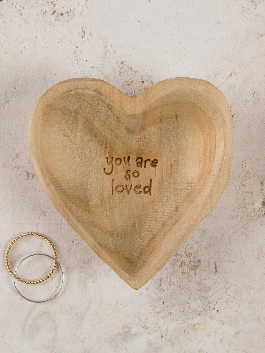 Wooden Heart Trinket Dish